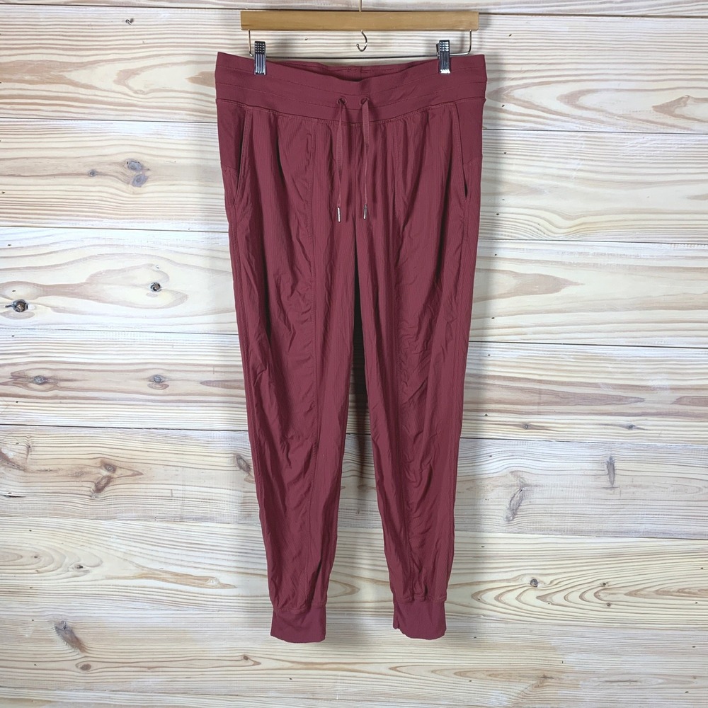 Lululemon Dance Studio Jogger Women 10 Red Activewear Pockets Workout